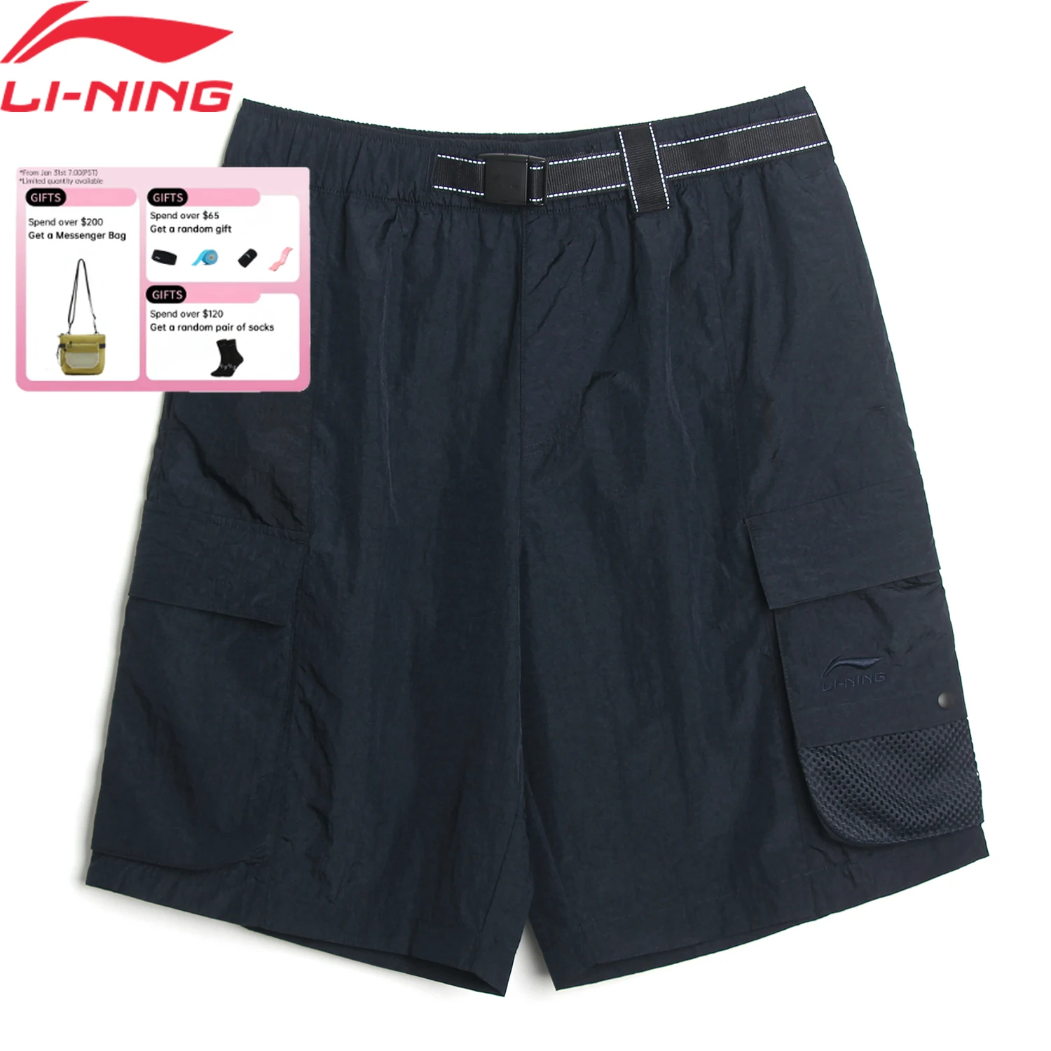 Li-Ning Men's Sports Style Leisure Shorts Regular Fit 100%Polyamide Comfortable Breathable LiNing Bottoms AKSV939
Li-Ning Men's Sports Style Leisure Shorts Regular Fit 100%Polyamide Comfortable Breathable LiNing Bottoms AKSV939