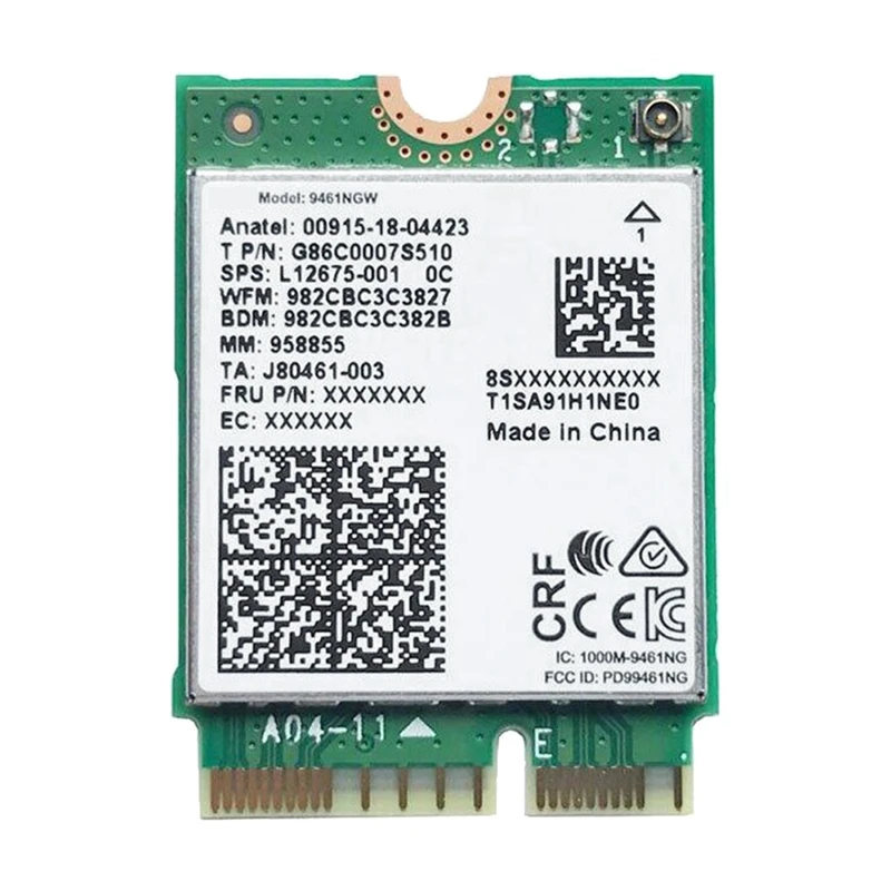 Зеленая Wi-Fi карта для 9461NGW Wi-Fi карта AC 9461 2,4G/5G Двухдиапазонная 802.11AC M2 Key E CNVI Bluetooth 5,0
Зеленая Wi-Fi карта для 9461NGW Wi-Fi карта AC 9461 2,4G/5G Двухдиапазонная 802.11AC M2 Key E CNVI Bluetooth 5,0