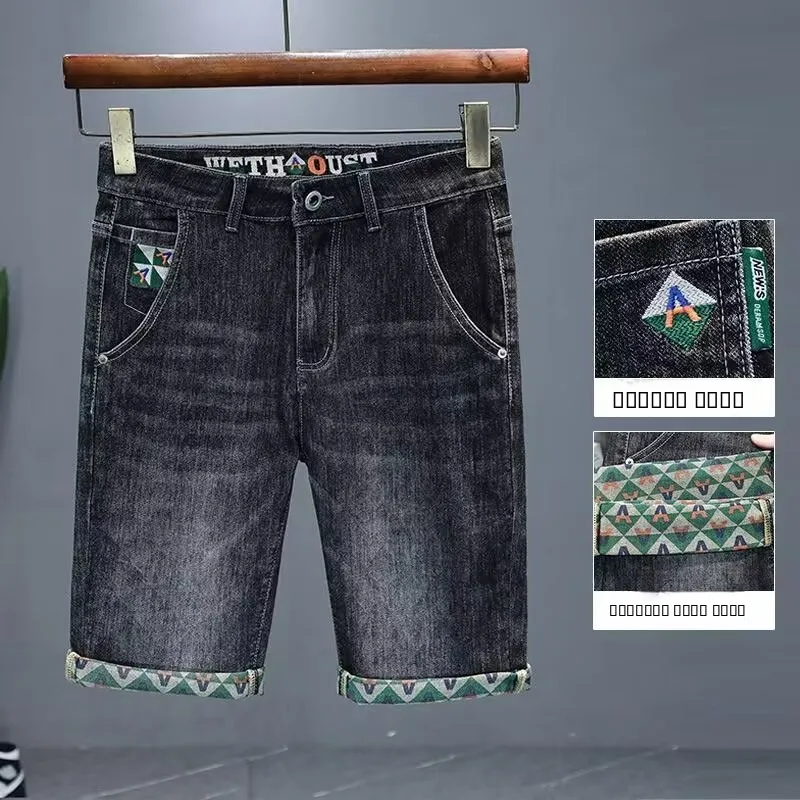 Летние тонкие джинсы прямого кроя для мужчин, модные брендовые эластичные облегающие повседневные брюки-пятиштани с вышивкой, средняя талия
Летние тонкие джинсы прямого кроя для мужчин, модные брендовые эластичные облегающие повседневные брюки-пятиштани с вышивкой, средняя талия