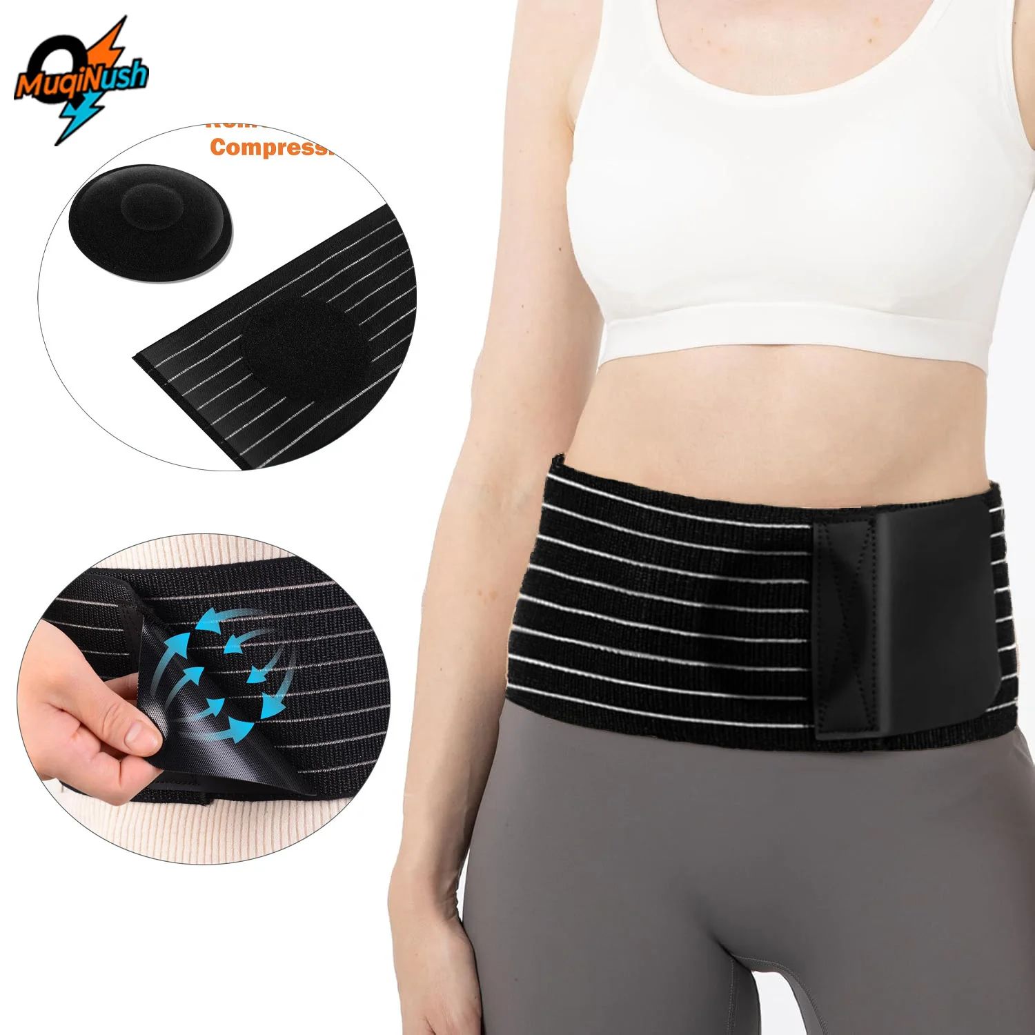 MuqiNush Adjustable Spandex Umbilical Hernia Belt - Abdominal Support Brace for Belly Button Navel Ventral Inguinal Hernias
MuqiNush Adjustable Spandex Umbilical Hernia Belt - Abdominal Support Brace for Belly Button Navel Ventral Inguinal Hernias