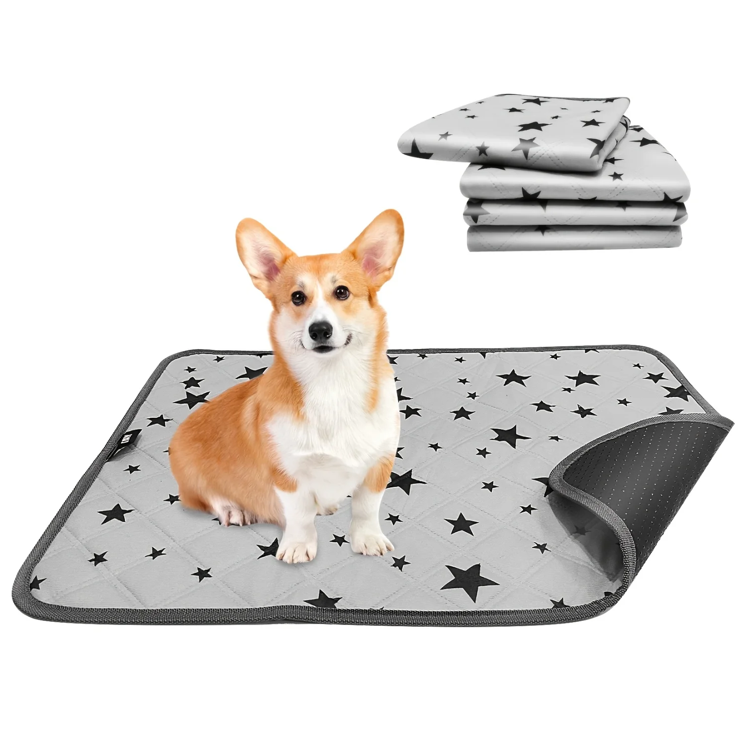 4 Pack Reusable Pet Pee Pads - Non-Slip Bottom - Potty Training & Incontinence - Machine Washable - Star Pattern Design
4 Pack Reusable Pet Pee Pads - Non-Slip Bottom - Potty Training & Incontinence - Machine Washable - Star Pattern Design