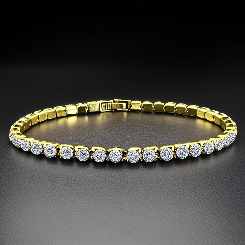 A sense of sophisticationCrystal Bracelet Tennis Chain Four-Claw Moissanite Bracelet for Women Personality Fashion Bracelet
A sense of sophisticationCrystal Bracelet Tennis Chain Four-Claw Moissanite Bracelet for Women Personality Fashion Bracelet
