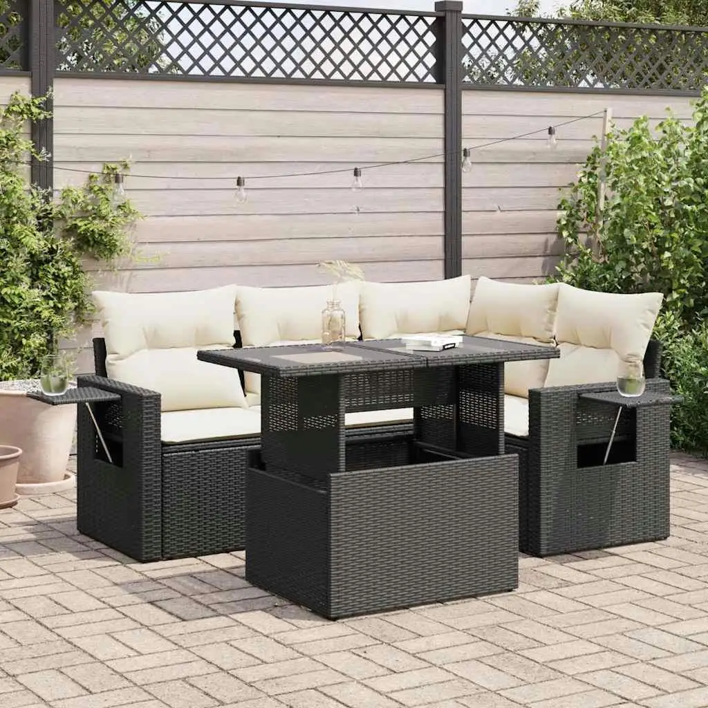 Elegant Black Poly Rattan Garden Sofa Set with Large Adjustable Armrests for Outdoor Relaxation and Comfort
Elegant Black Poly Rattan Garden Sofa Set with Large Adjustable Armrests for Outdoor Relaxation and Comfort