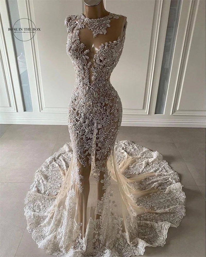 Sexy Illusion Mermaid Prom Dresses 2022 Robes de Soirr O-Neck Appliques Champange Tulle Long Prom Evening Gowns Vestido de Festa
Sexy Illusion Mermaid Prom Dresses 2022 Robes de Soirr O-Neck Appliques Champange Tulle Long Prom Evening Gowns Vestido de Festa