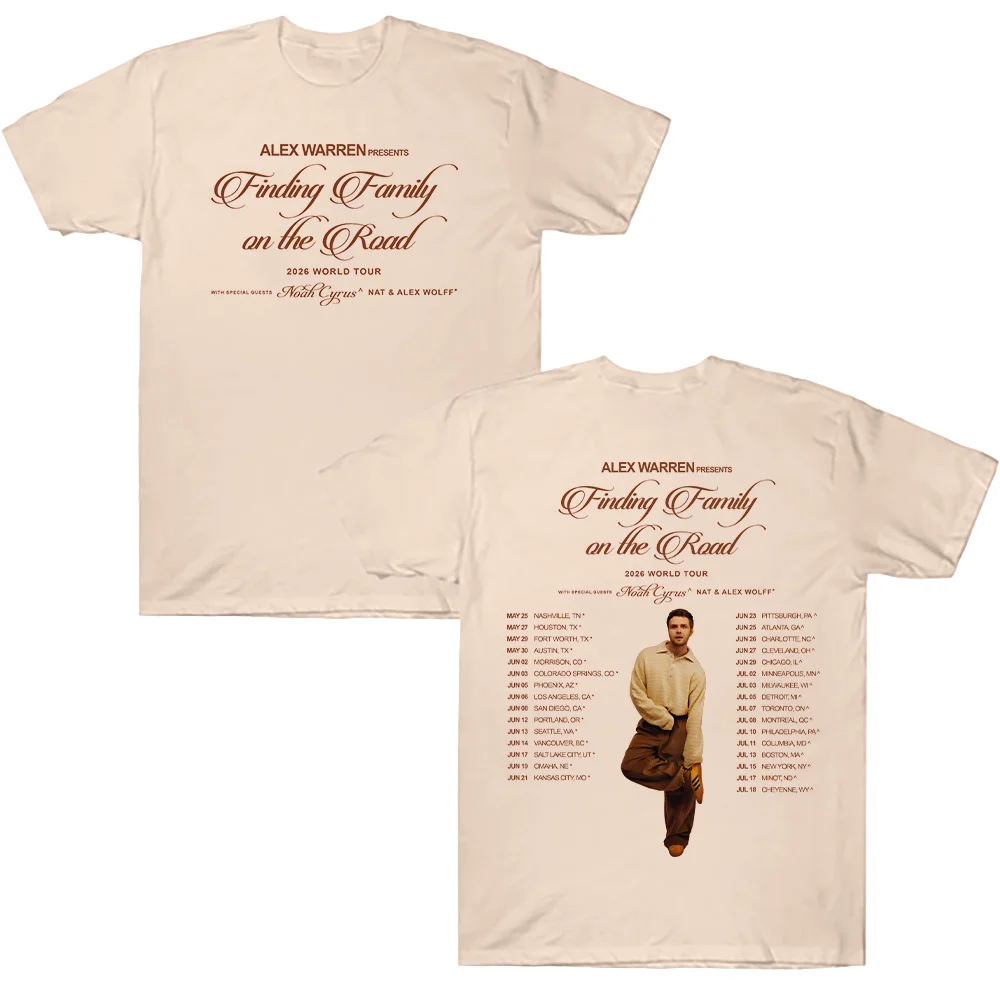 Alex Warren Finding Family on The Road 2026 Tour T-shirts Summer High Quality Cotton Breathable Tees Fashion Women Men Clothing
Alex Warren Finding Family on The Road 2026 Tour T-shirts Summer High Quality Cotton Breathable Tees Fashion Women Men Clothing