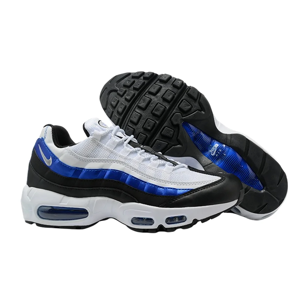 Nike Air Max 95, мужские модные удобные универсальные противоскользящие износостойкие кроссовки из синтетической кожи в стиле ретро, серый-синий-черный
Nike Air Max 95, мужские модные удобные универсальные противоскользящие износостойкие кроссовки из синтетической кожи в стиле ретро, серый-синий-черный
