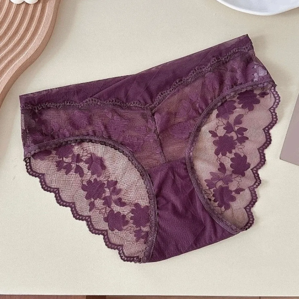 Lingerie Mesh Lace Flower Panties Low Waist Transparent Lace Briefs Breathable Women Underwear Gifts
Lingerie Mesh Lace Flower Panties Low Waist Transparent Lace Briefs Breathable Women Underwear Gifts