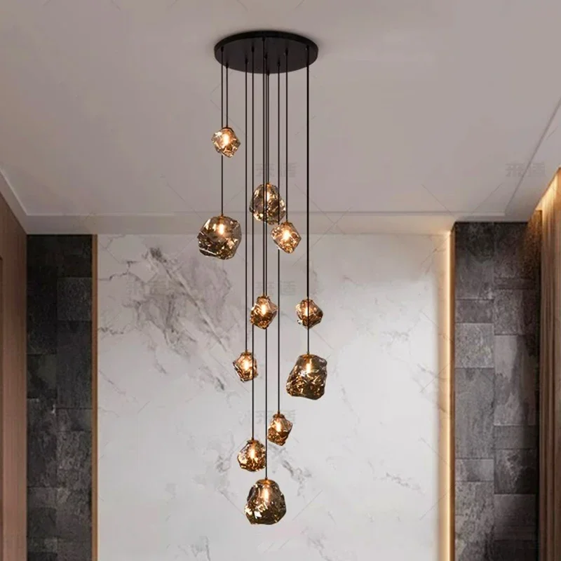 Amber Glass Pendant Light Adjustable Staircase Longpendant Light Modern High Ceiling Pendant Light Duplex Attic Villa Livingroom
Amber Glass Pendant Light Adjustable Staircase Longpendant Light Modern High Ceiling Pendant Light Duplex Attic Villa Livingroom
