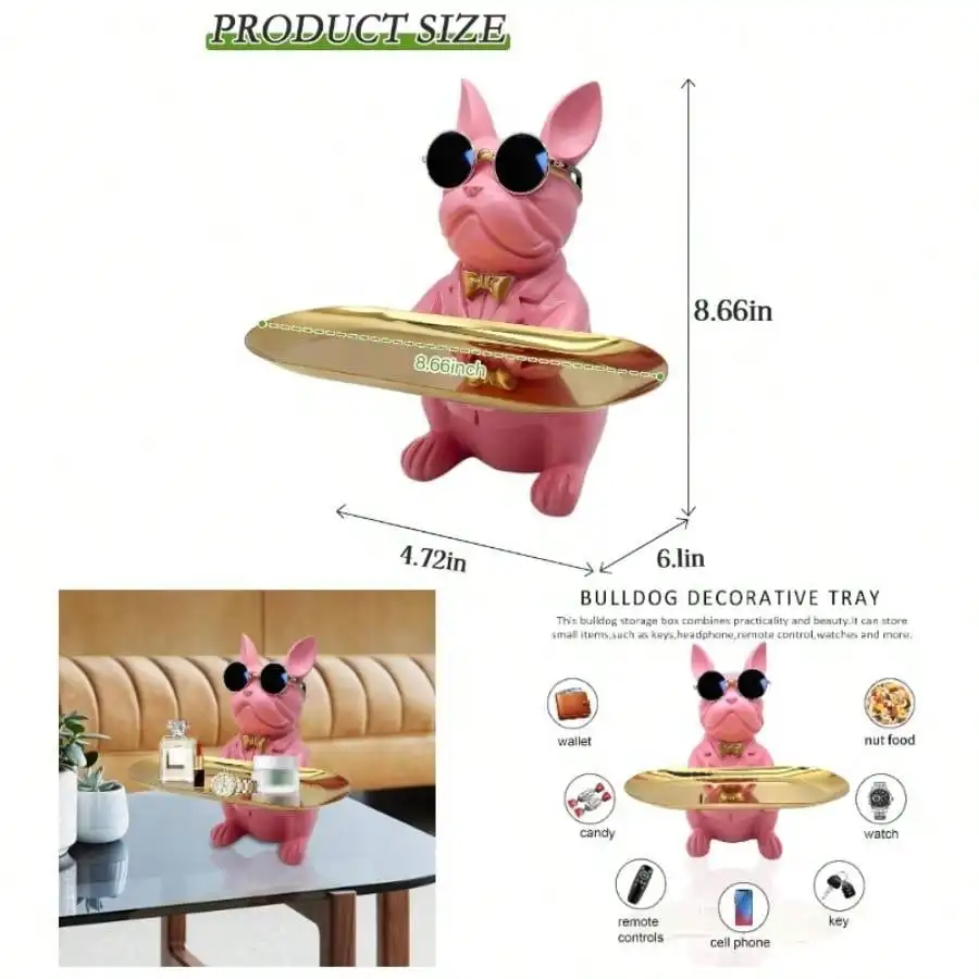 Bulldog Tray Statue, Sitting Bulldog Candy Dish Key Holder Bowl, Bulldog Accessories, Resin Statues Office Desk Home Decor Figurines Entryway Table Decor Pink
Bulldog Tray Statue, Sitting Bulldog Candy Dish Key Holder Bowl, Bulldog Accessories, Resin Statues Office Desk Home Decor Figurines Entryway Table Decor Pink
