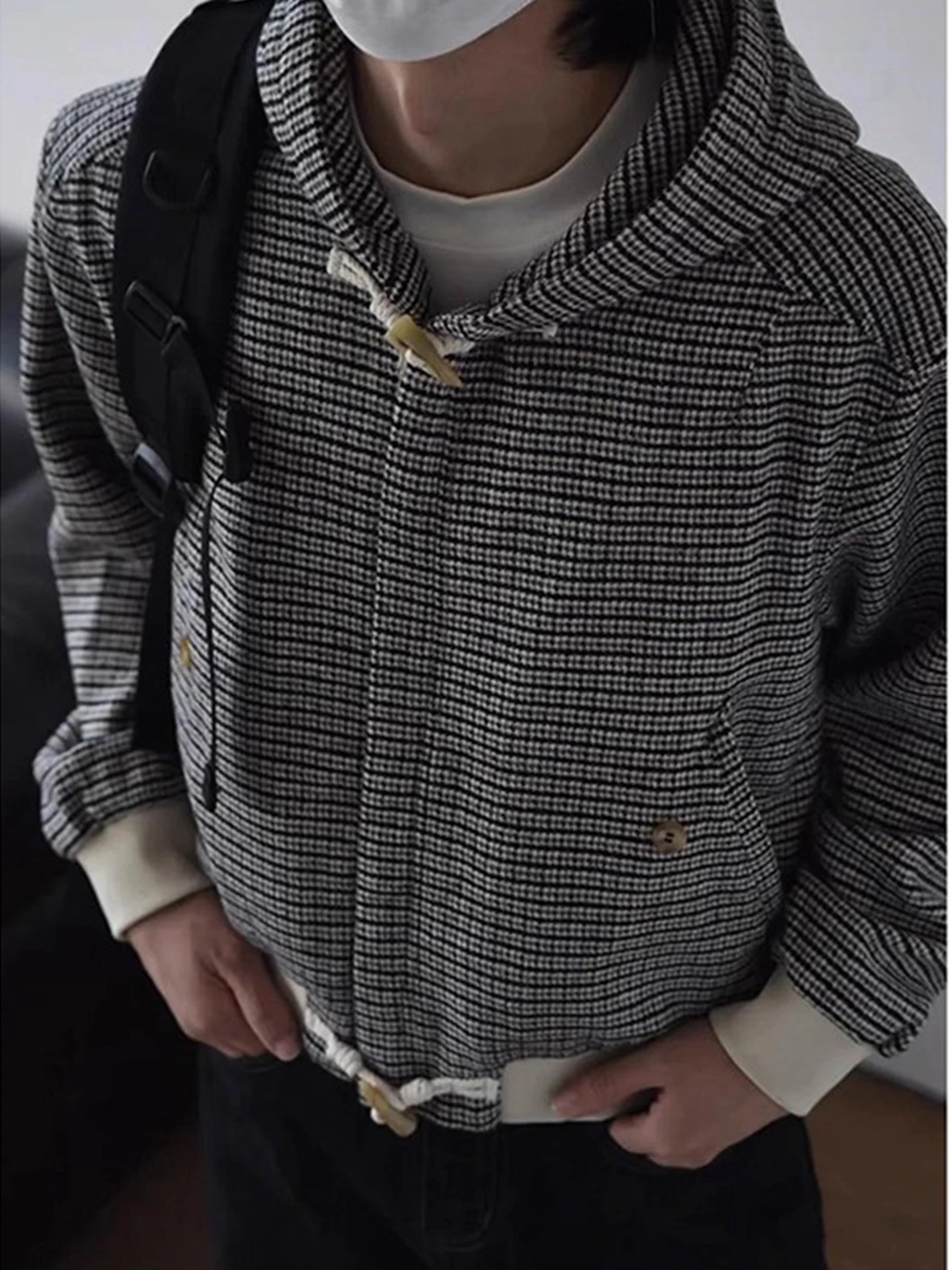 Khaki Plaid Button up ort Wide Men's Jaet Casual Hooded Coat Couple Tops Autumn Wear Resistant Loose Fit Youth Faion
Khaki Plaid Button up ort Wide Men's Jaet Casual Hooded Coat Couple Tops Autumn Wear Resistant Loose Fit Youth Faion