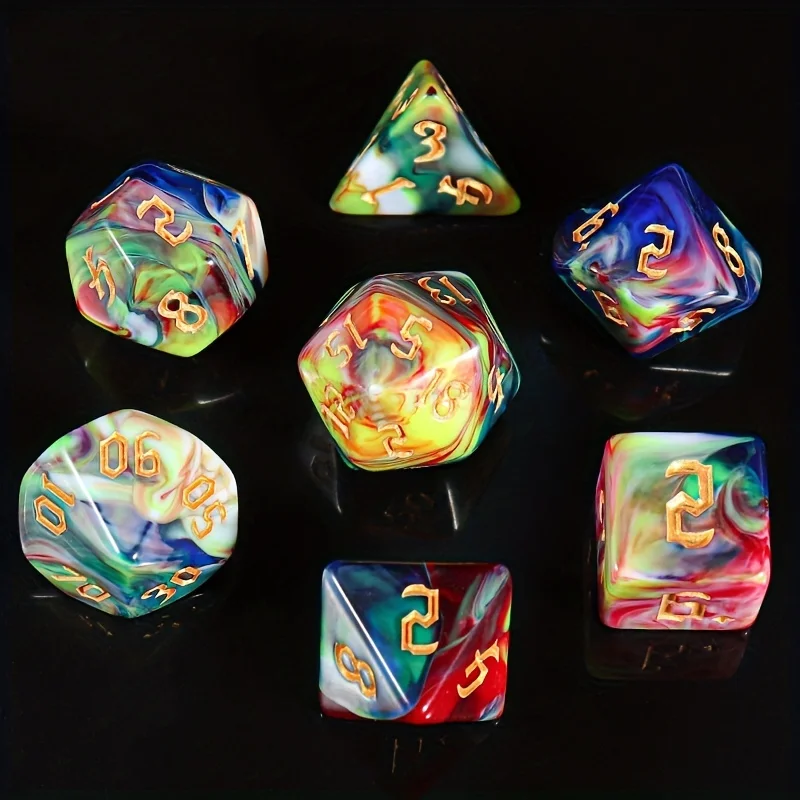 Набор акриловых многосторонних кубиков для ролевых игр, 7 шт., для D&D — золотые цифры, игровой ночи, вечеринок на Хэллоуин и Рождество
Набор акриловых многосторонних кубиков для ролевых игр, 7 шт., для D&D — золотые цифры, игровой ночи, вечеринок на Хэллоуин и Рождество
