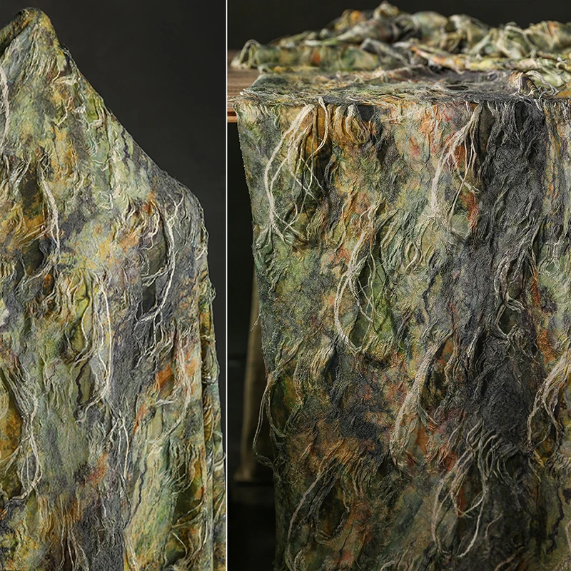 50*155cm Creative Vintage Green Dunhuang Moss Distressed Knitted Fringe Textured Fabric For DIY Fashion Clothing Designer Fabric
50*155cm Creative Vintage Green Dunhuang Moss Distressed Knitted Fringe Textured Fabric For DIY Fashion Clothing Designer Fabric