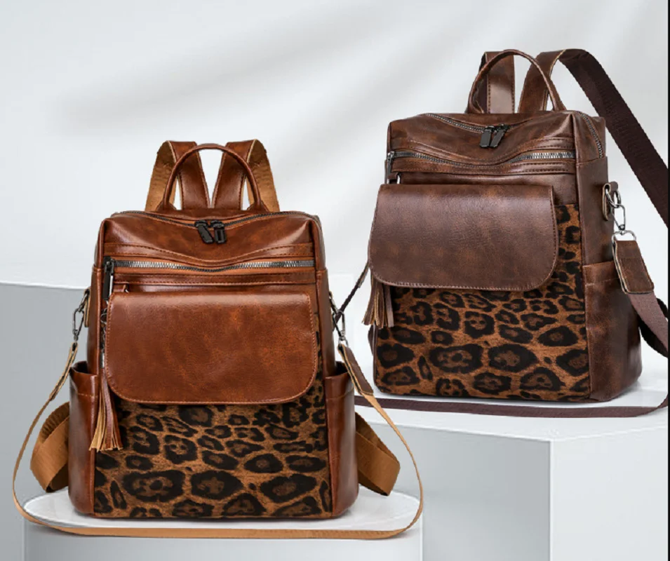 2025 Fashion Leopard Vintage Leather Travel Backpacks Women's Large Capacity Shoulder Bags Totes School Bag Crossbody Backpack
2025 Fashion Leopard Vintage Leather Travel Backpacks Women's Large Capacity Shoulder Bags Totes School Bag Crossbody Backpack