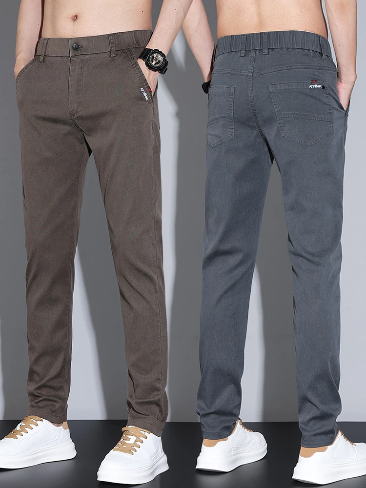 Business Men's Casual Pants Spring Summer Thin Lyocell Fashion Slim Trousers Straight Elastic Office Male Pants Brand Clothing
Business Men's Casual Pants Spring Summer Thin Lyocell Fashion Slim Trousers Straight Elastic Office Male Pants Brand Clothing