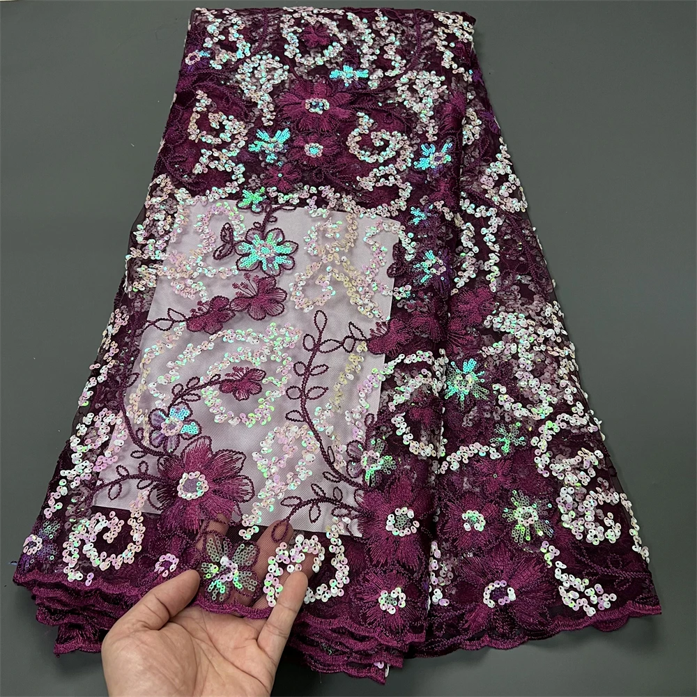 African Lace Fabric 5Yards 2023 High Quality With Sequins Embroidered French Nigerian Lace Fabric For Wedding Party YXZ045
African Lace Fabric 5Yards 2023 High Quality With Sequins Embroidered French Nigerian Lace Fabric For Wedding Party YXZ045