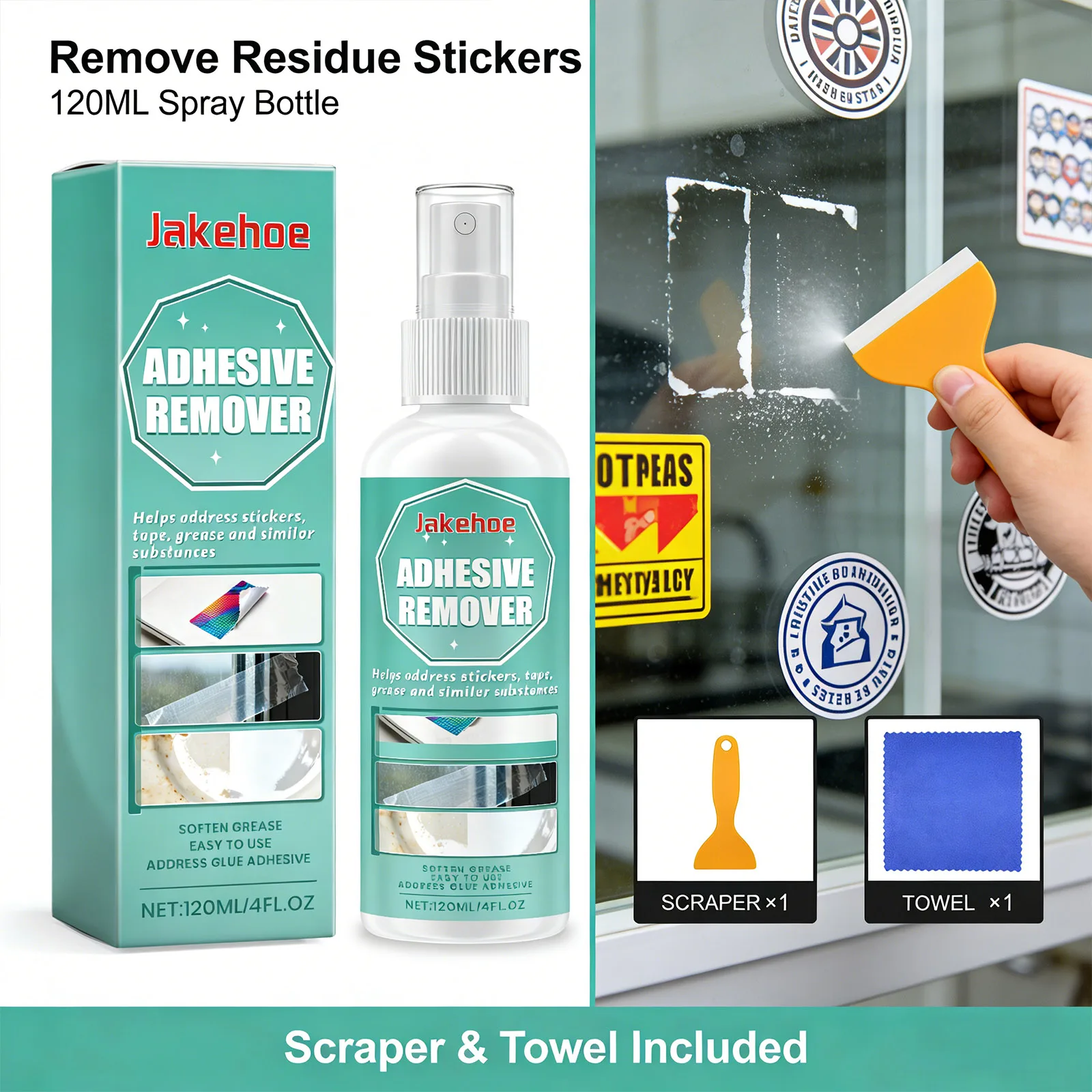 Adhesive Remover Powerfully Removing Old Stickers Effectively Penetrating and Softening Adhesive Multi-functional Cleaning Spray
Adhesive Remover Powerfully Removing Old Stickers Effectively Penetrating and Softening Adhesive Multi-functional Cleaning Spray
