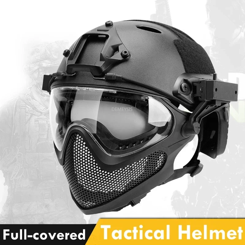 Full-covered Shooting Helmet with Steel Mesh Mask Tactical Paintball Helmet Impact Resistance Helmet Mask
Full-covered Shooting Helmet with Steel Mesh Mask Tactical Paintball Helmet Impact Resistance Helmet Mask