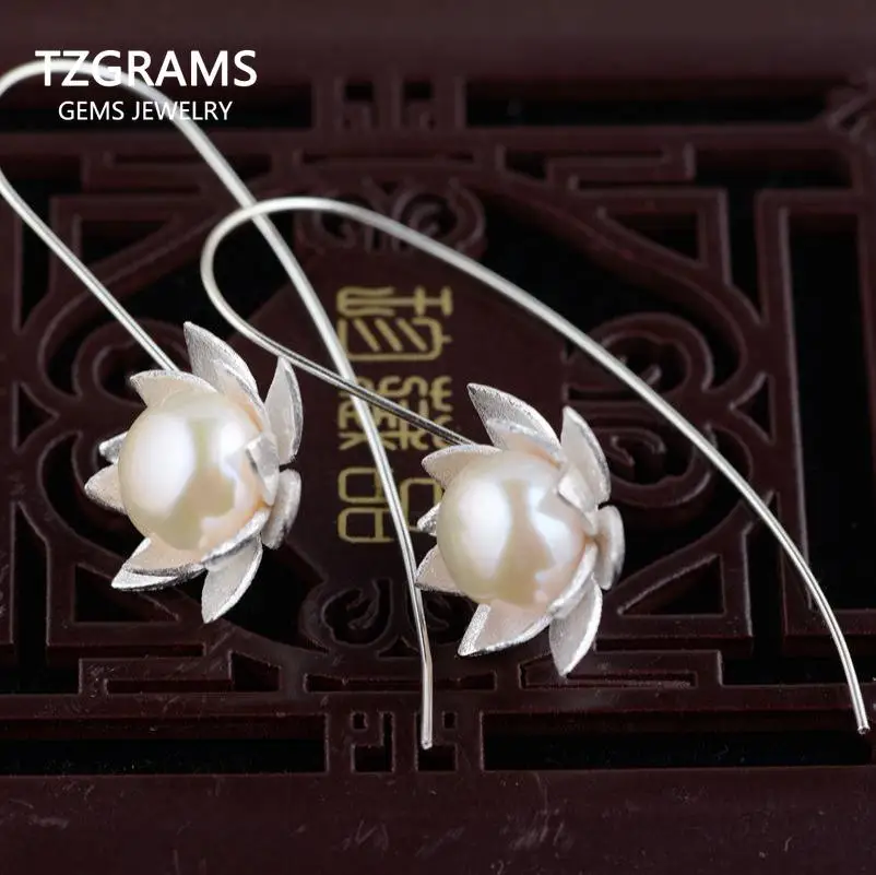 GQTORCH Natural Pearl Earrings Freshwater Real 925 Sterling Silver Vintage Loturs Flower Earrings For Women Brinco Prata
GQTORCH Natural Pearl Earrings Freshwater Real 925 Sterling Silver Vintage Loturs Flower Earrings For Women Brinco Prata
