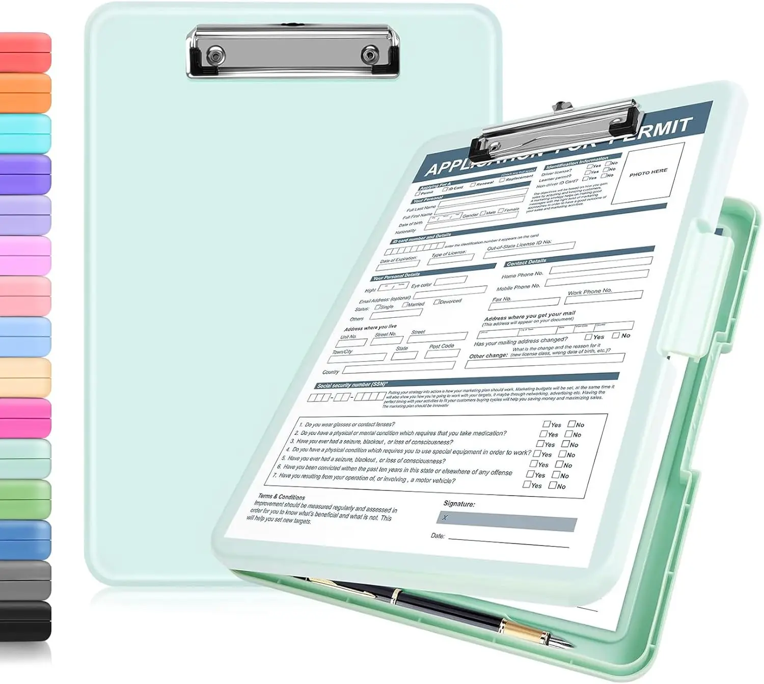 Clipboard with Storage, 13x9.6 Heavy Duty Foldable Plastic Clipboard with Pen Holder, Cute Clip Board Folder for Teacher Nurse
Clipboard with Storage, 13x9.6 Heavy Duty Foldable Plastic Clipboard with Pen Holder, Cute Clip Board Folder for Teacher Nurse