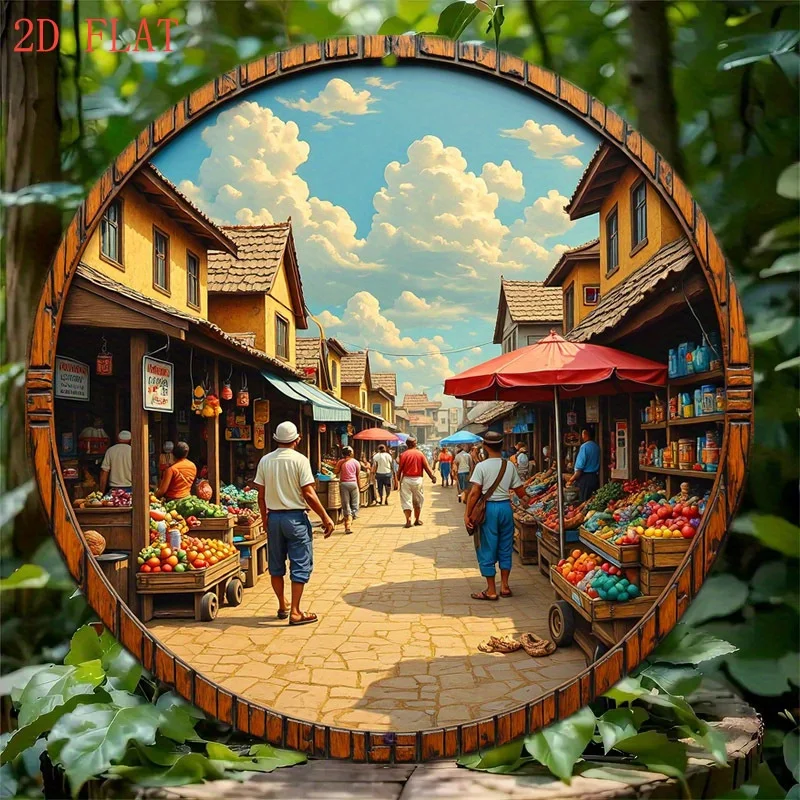 Korean Traditional Market Round Metal Wall Art Asian Village Sakura Home Decor
Korean Traditional Market Round Metal Wall Art Asian Village Sakura Home Decor