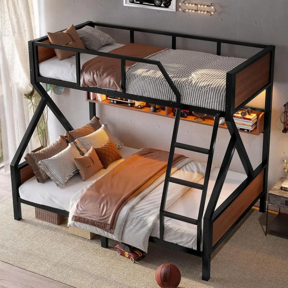 Twin XL Metal Bunk Bed with Storage, LED Lights, Ladders for Kids, Teens & Adults, Space-Saving & Noise-Free, Black
Twin XL Metal Bunk Bed with Storage, LED Lights, Ladders for Kids, Teens & Adults, Space-Saving & Noise-Free, Black
