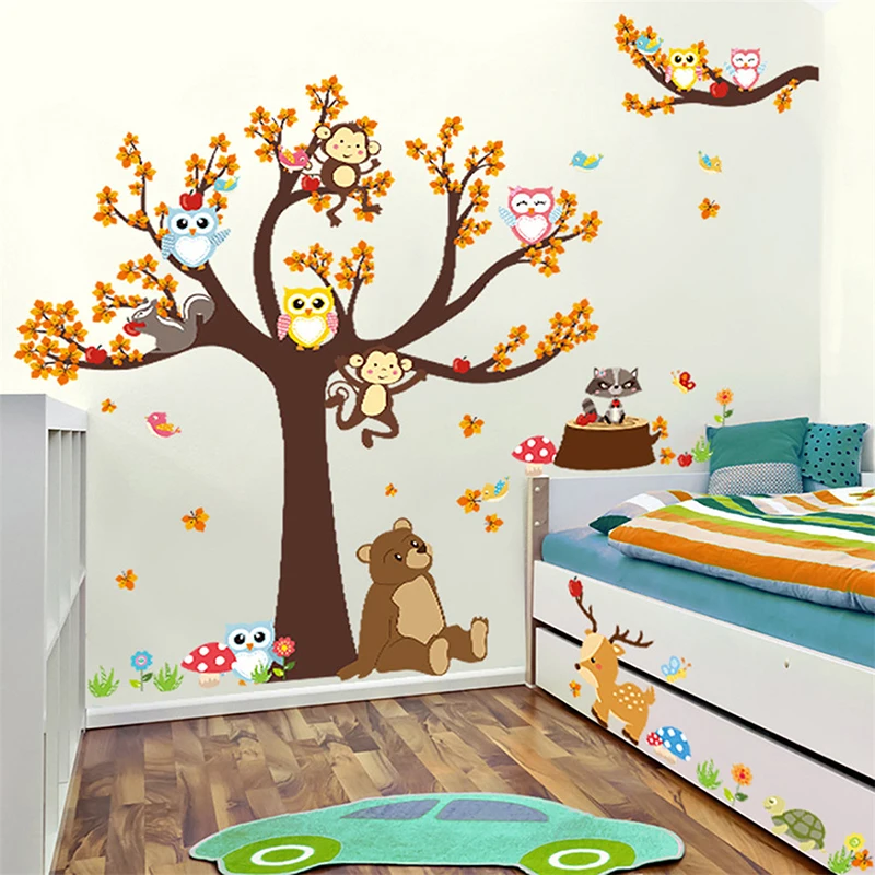 Cartoon Animal Owl Monkey Tree Wall Stickers Children's Room Decoration Mural Decals Home Decoration Cute Animal Stickers
Cartoon Animal Owl Monkey Tree Wall Stickers Children's Room Decoration Mural Decals Home Decoration Cute Animal Stickers