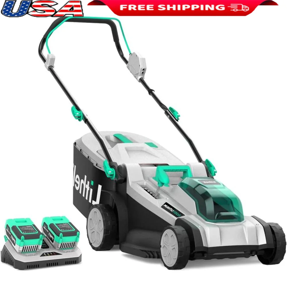 Cordless Lawn Mower 17 Inch Battery Powered 2x20V 4.0Ah Brushless Motor Mulching Bagging Green Lightweight Easy Start 6 Cutting
Cordless Lawn Mower 17 Inch Battery Powered 2x20V 4.0Ah Brushless Motor Mulching Bagging Green Lightweight Easy Start 6 Cutting