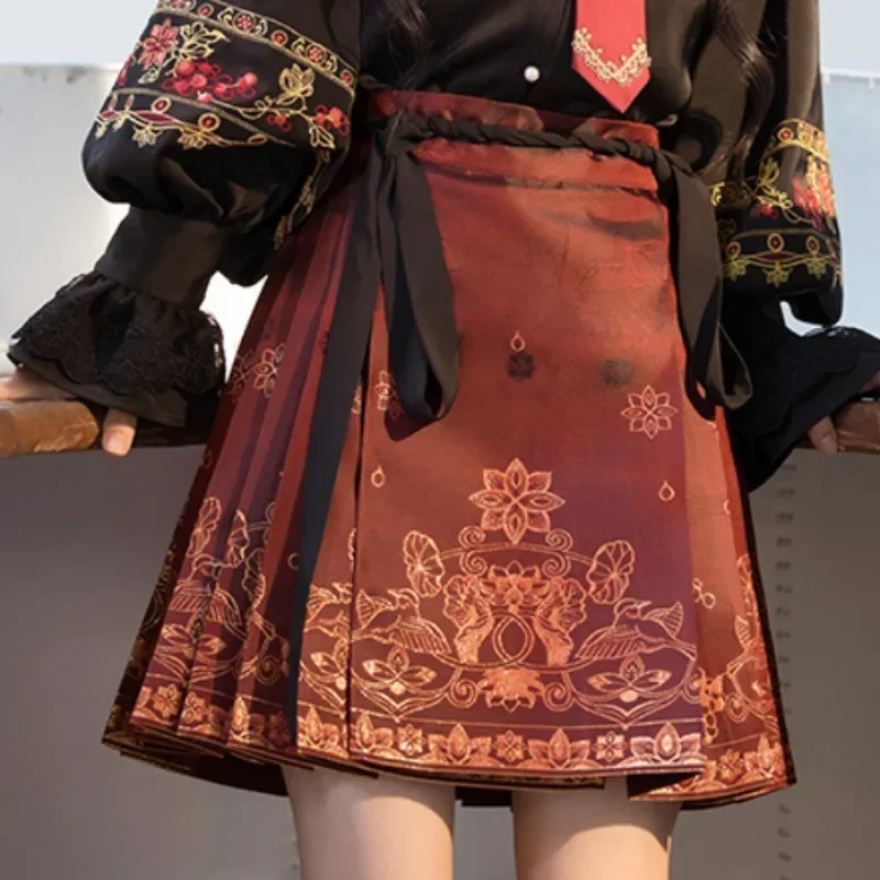 Chinese Style Improved Exquisite Printed Horse-face Skirt Women High Waist All-match Mini Horse-face Pleated Skirt Y2k Clothes
Chinese Style Improved Exquisite Printed Horse-face Skirt Women High Waist All-match Mini Horse-face Pleated Skirt Y2k Clothes