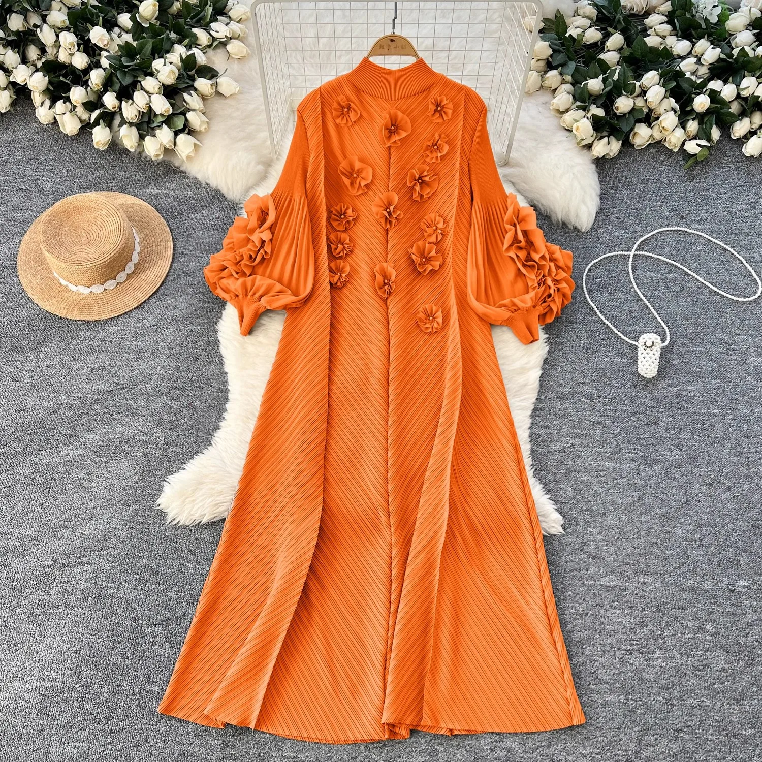 Fashion Luxury 3D Flower Petal Sleeve Draped Pleated Dress Women Lantern Sleeve Loose Oversized High Stretch Long Party Vestidos
Fashion Luxury 3D Flower Petal Sleeve Draped Pleated Dress Women Lantern Sleeve Loose Oversized High Stretch Long Party Vestidos