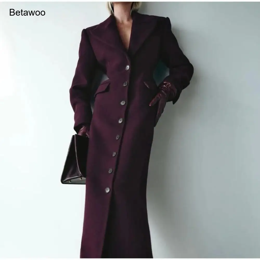 New Women's Slim V Neck Long Coat Shoulder Pad Single Breasted Maxi Overcoat With Belt Winter Lady Commute Outwear
New Women's Slim V Neck Long Coat Shoulder Pad Single Breasted Maxi Overcoat With Belt Winter Lady Commute Outwear