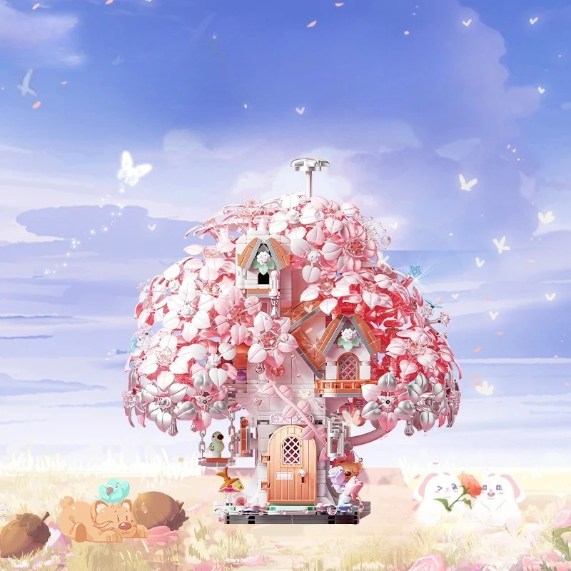 NEW DIY Discoloration Cherry Blossom Flower Pink Tree House Flower Castle Building Blocks Model Bricks Sets Romantic Gift
NEW DIY Discoloration Cherry Blossom Flower Pink Tree House Flower Castle Building Blocks Model Bricks Sets Romantic Gift