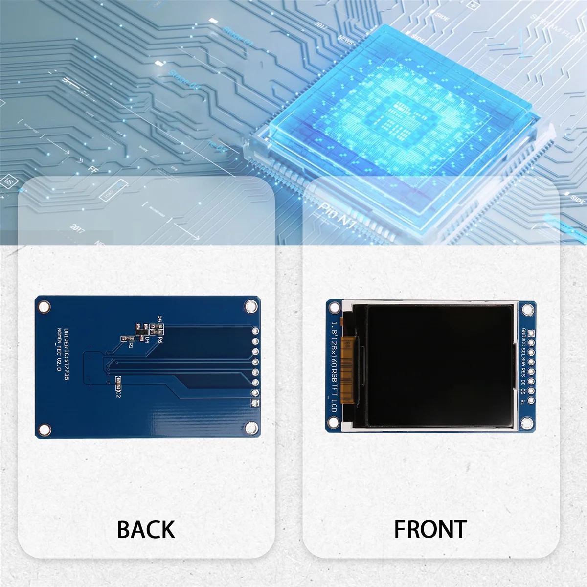 1,8-дюймовый модуль ЖК-дисплея, полноцветный 128x160 RGB SPI TFT ЖК-дисплей, модуль ST7735S, 3,3 В, замена источника питания OLED
1,8-дюймовый модуль ЖК-дисплея, полноцветный 128x160 RGB SPI TFT ЖК-дисплей, модуль ST7735S, 3,3 В, замена источника питания OLED