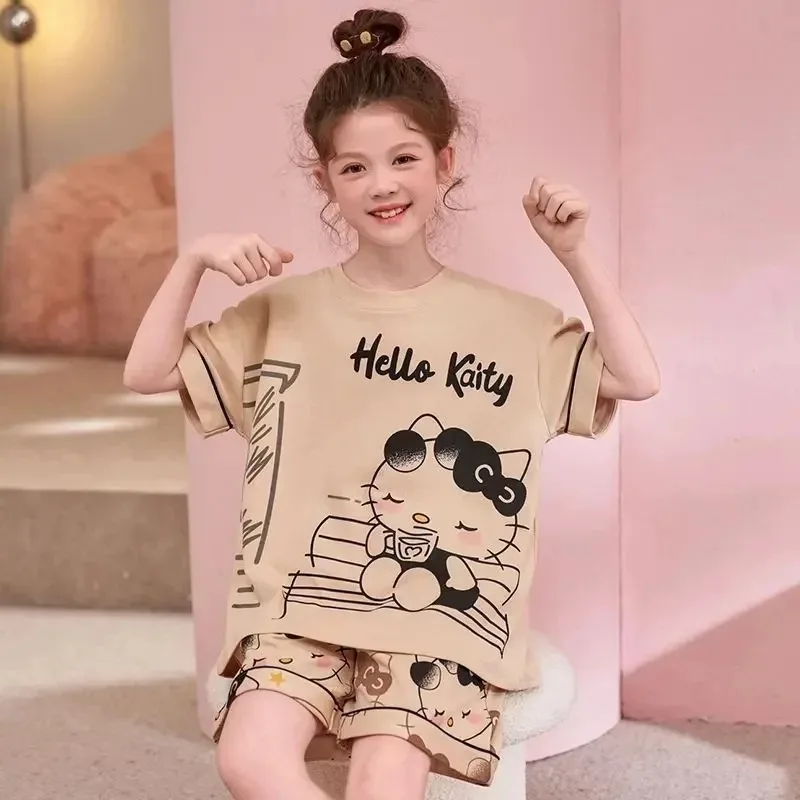 Hello Kitty Anime Kawaii Sanrio Ins Cotton Pajamas 2025 Cute My Melody Kuromi Summer Princess Shirt Pants Gifts for Kids
Hello Kitty Anime Kawaii Sanrio Ins Cotton Pajamas 2025 Cute My Melody Kuromi Summer Princess Shirt Pants Gifts for Kids