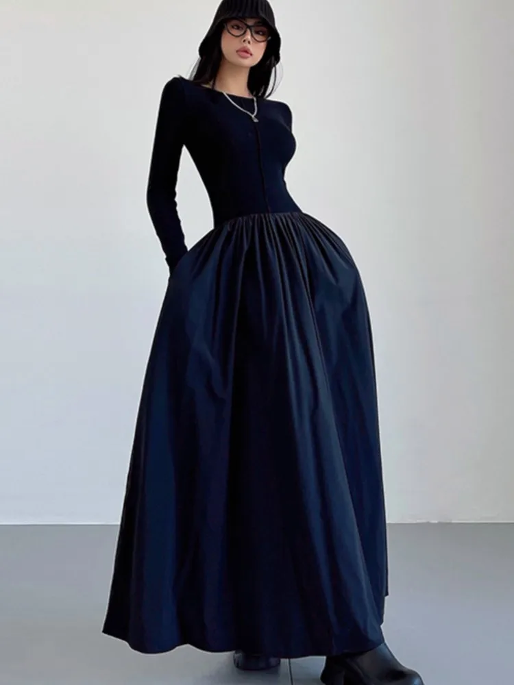 Casual Patchwork Long Dresses for Women O-neck Long Sleeves A-line Autumn Spring Korean Fashion One Piece Vestidos Mujer New
Casual Patchwork Long Dresses for Women O-neck Long Sleeves A-line Autumn Spring Korean Fashion One Piece Vestidos Mujer New
