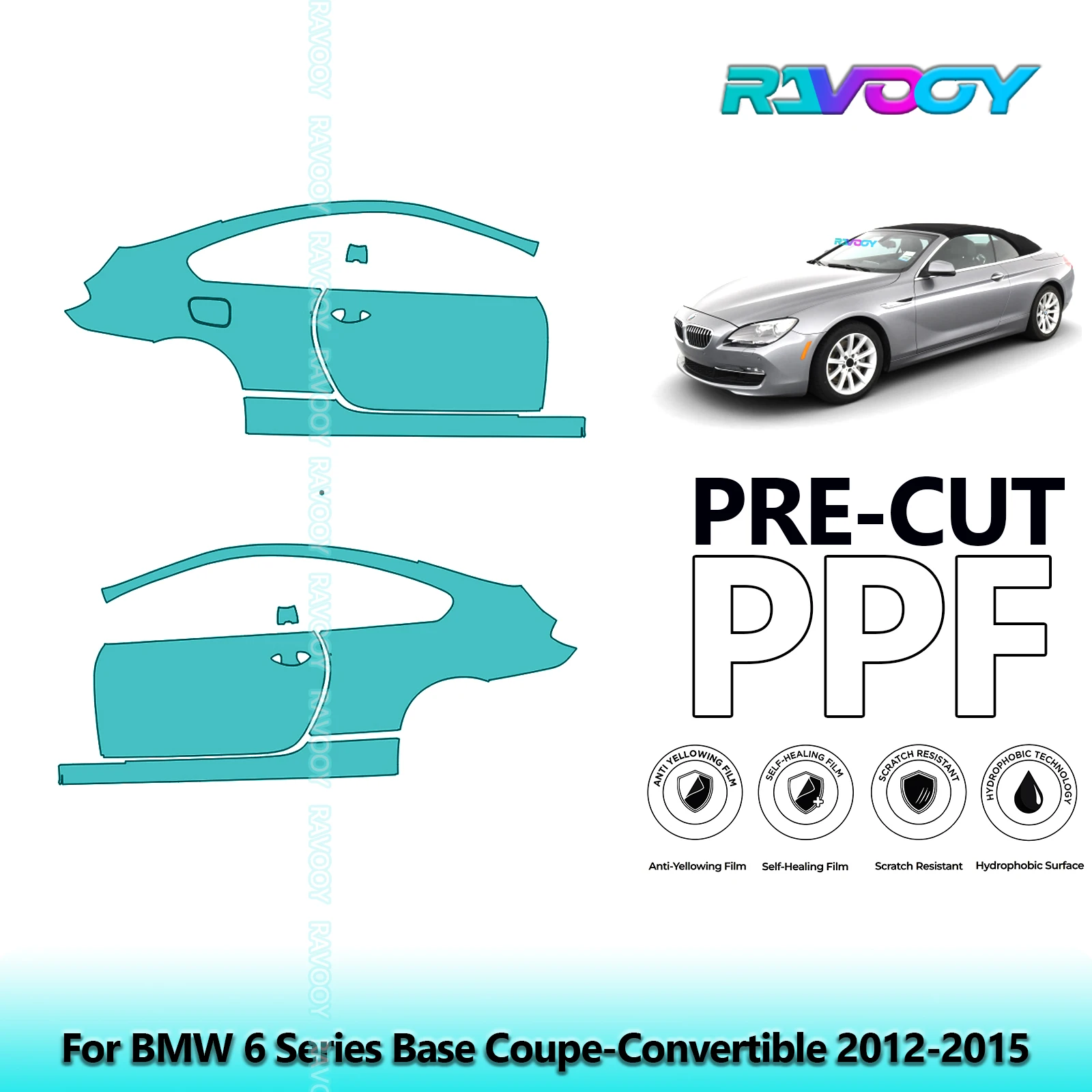 For BMW 6 Series Base Coupe-Convertible 2012-2015 8.5mil Pre-Cut PPF Door & A/B Pillar Kit TPU Paint Protection Film Set
For BMW 6 Series Base Coupe-Convertible 2012-2015 8.5mil Pre-Cut PPF Door & A/B Pillar Kit TPU Paint Protection Film Set