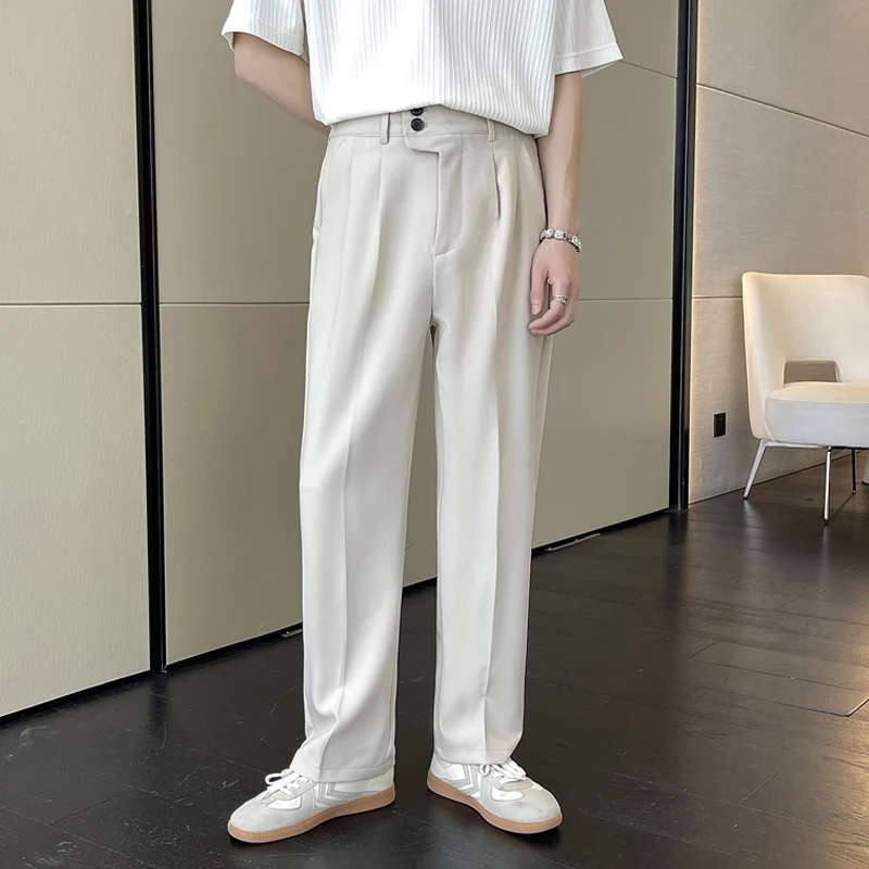 Мужские повседневные летние брюки из ледяного шелка, тонкие, широкие, в пол, плиссированные, свободные, струящиеся, прямого кроя, молодежный тренд
Мужские повседневные летние брюки из ледяного шелка, тонкие, широкие, в пол, плиссированные, свободные, струящиеся, прямого кроя, молодежный тренд