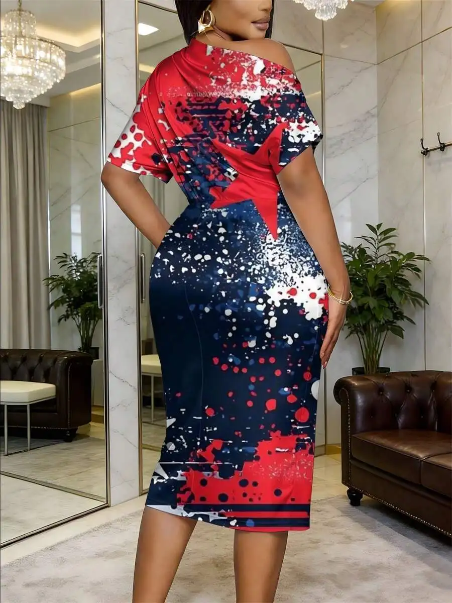 Red Star Splatter Print Off Shoulder Bodycon Dress For Women Casual Party Outfit
Red Star Splatter Print Off Shoulder Bodycon Dress For Women Casual Party Outfit