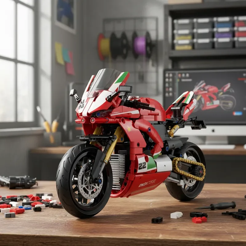 Технический конструктор MOC 1:8: Мотоцикл Ducati, гоночный мотоцикл, модель для сборки, игрушка для детей, 597 деталей
Технический конструктор MOC 1:8: Мотоцикл Ducati, гоночный мотоцикл, модель для сборки, игрушка для детей, 597 деталей