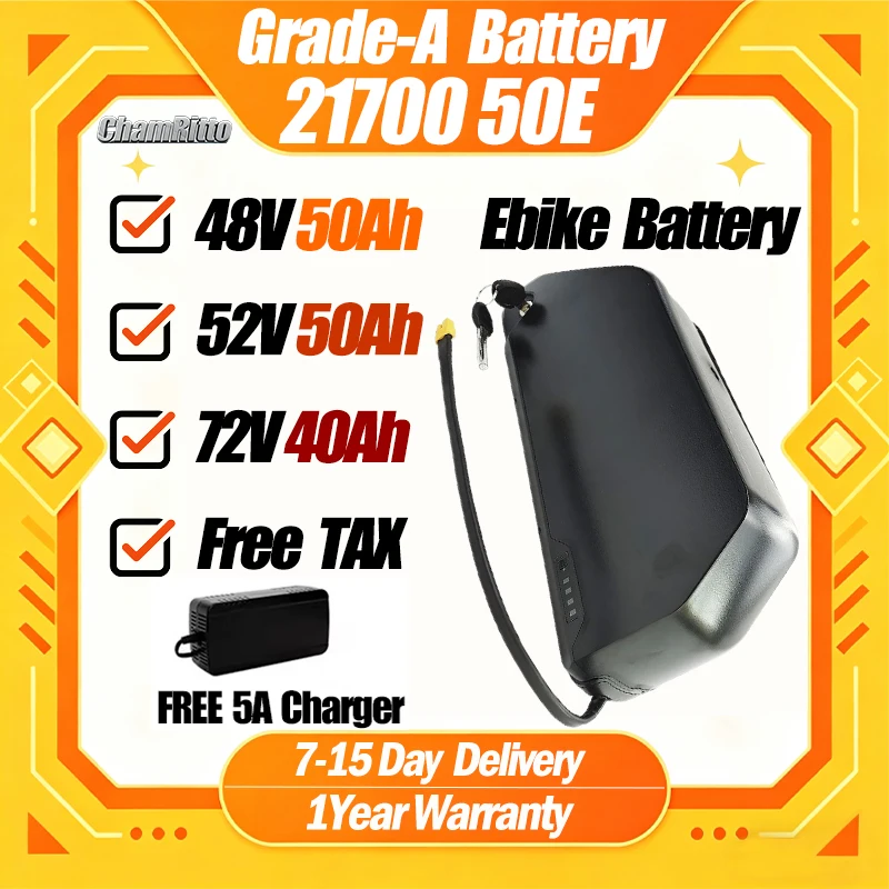 Polly 48V 60V 72V 40AH E bike Battery Down tube 52V Electric Battery 80A BMS cham rider Original 21700 Lithium Lon Battery 2000W
Polly 48V 60V 72V 40AH E bike Battery Down tube 52V Electric Battery 80A BMS cham rider Original 21700 Lithium Lon Battery 2000W