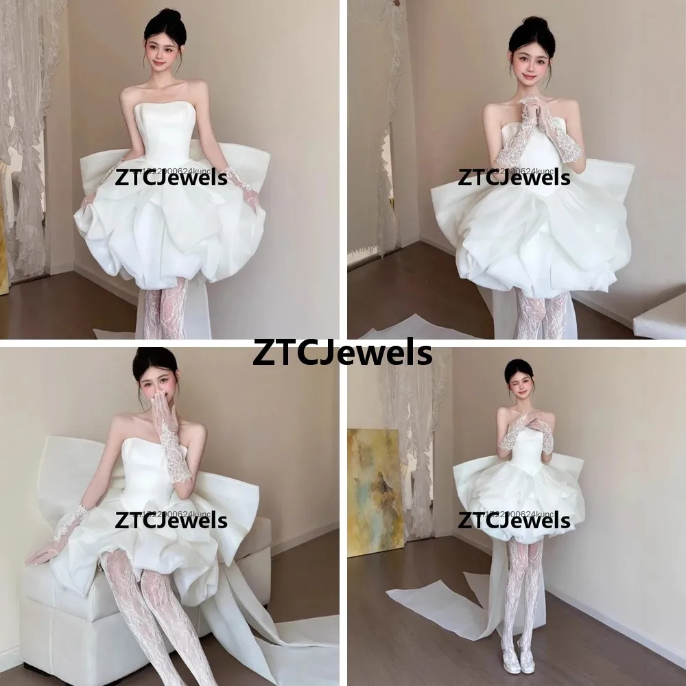 Backless White Bridal Mini Dress with Bow Mesh Trailing Elegant Lightweight Wedding Cosplay Party Dress for Women
Backless White Bridal Mini Dress with Bow Mesh Trailing Elegant Lightweight Wedding Cosplay Party Dress for Women