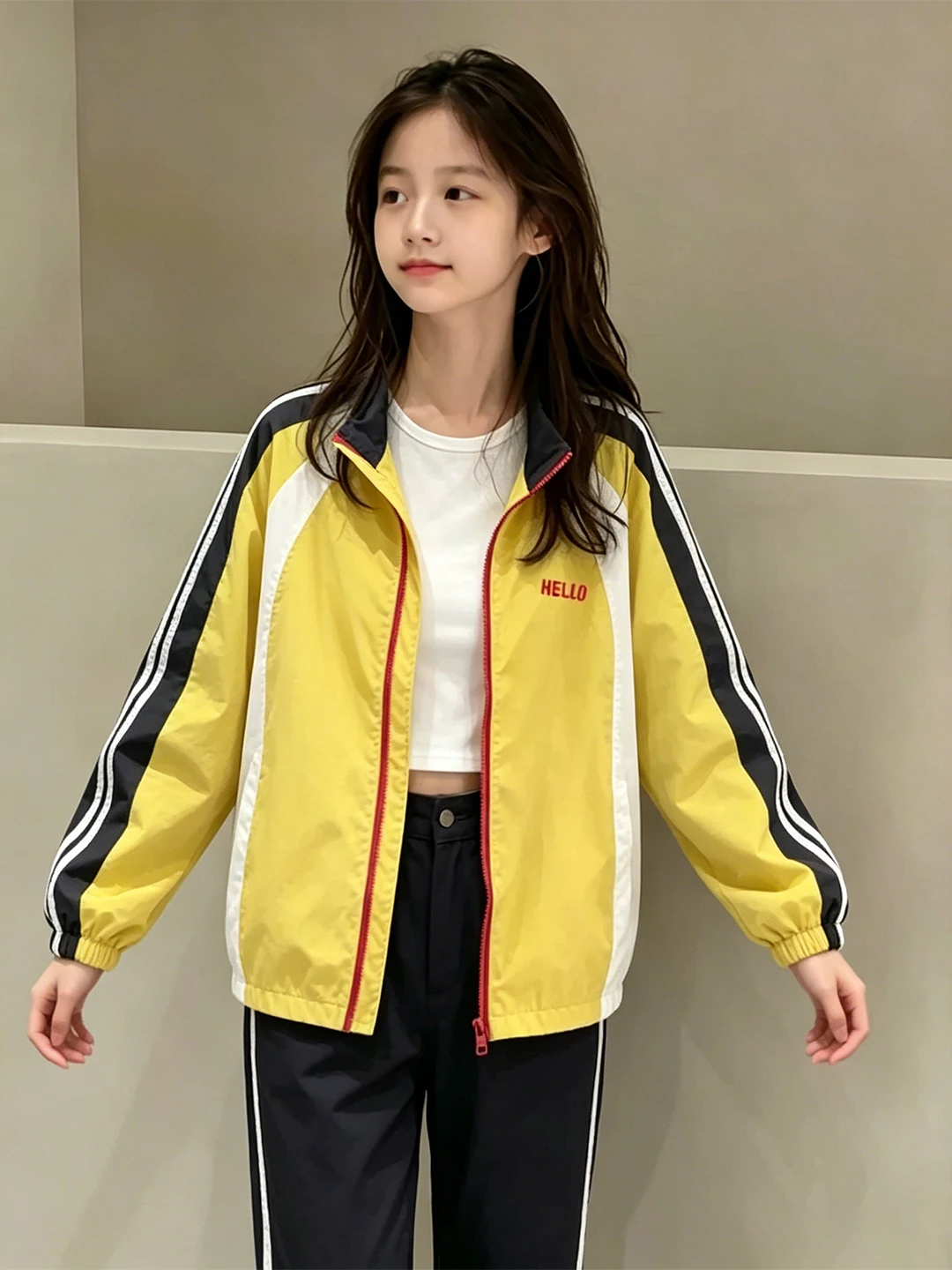 Girls Summer Casual Loose Fit Sun Protection Jacket Yellow Fashionable Collared Top Children's Wear UV Protection Outerwear
Girls Summer Casual Loose Fit Sun Protection Jacket Yellow Fashionable Collared Top Children's Wear UV Protection Outerwear