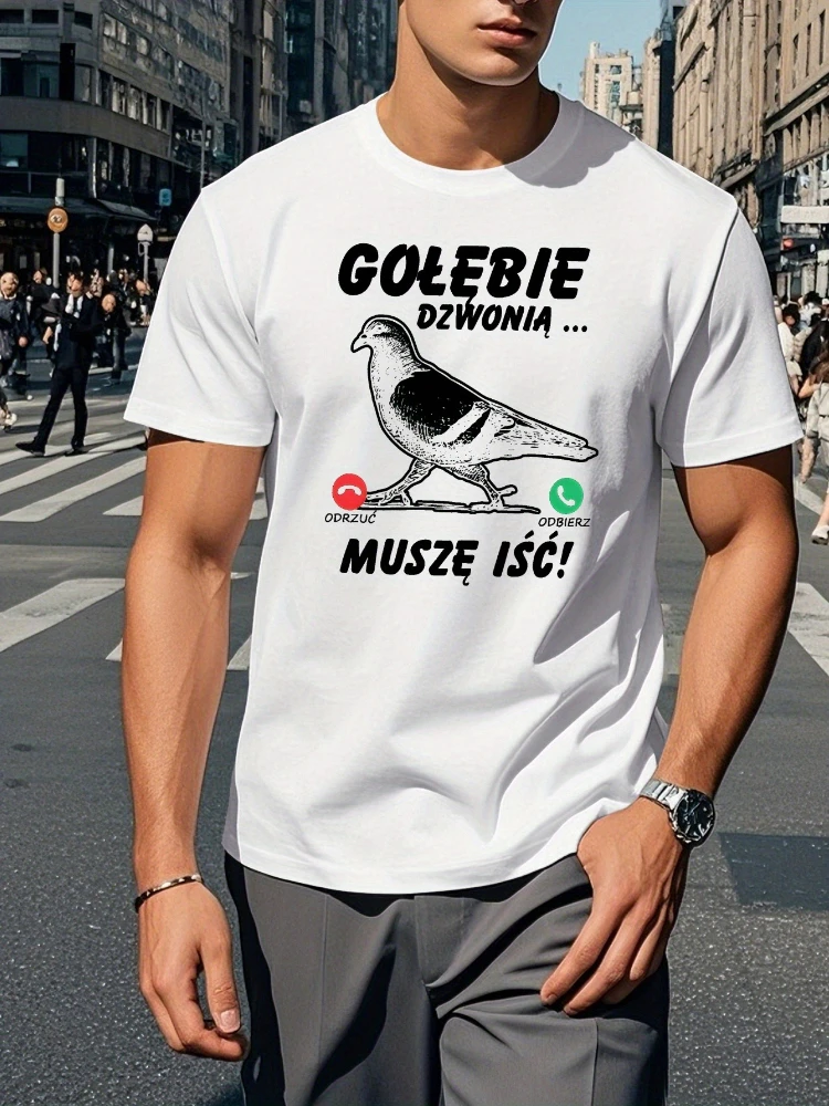 Fun Polish Men's Graphic-Humorous Polish Text&Pigeon Design-100% cotton summer O-neck short sleeve printed men's T-shirt.
Fun Polish Men's Graphic-Humorous Polish Text&Pigeon Design-100% cotton summer O-neck short sleeve printed men's T-shirt.