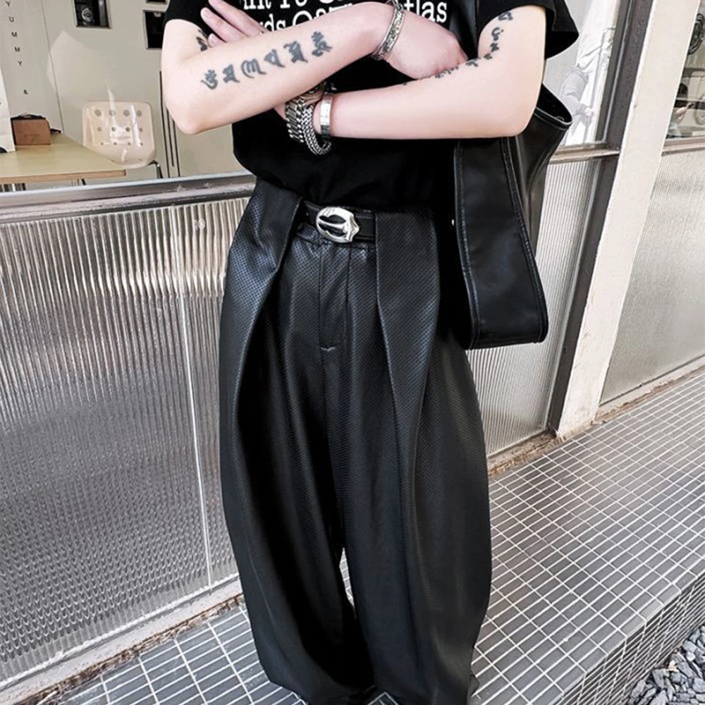 Summer New Men's Solid Color Pu Leather Straight Trousers American Retro Fashion Trend High Street Loose Casual Men's Bottoms
Summer New Men's Solid Color Pu Leather Straight Trousers American Retro Fashion Trend High Street Loose Casual Men's Bottoms