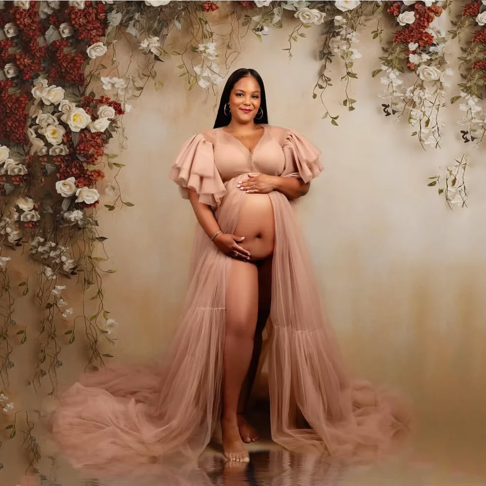 Custom Made Soft Tulle Maternity Dress With Sleeves Front Open Photoshoot Sexy Long Party Dresses Maternity Gowns
Custom Made Soft Tulle Maternity Dress With Sleeves Front Open Photoshoot Sexy Long Party Dresses Maternity Gowns