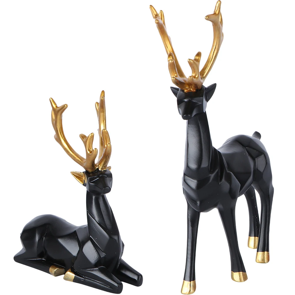 2pcs Resin Reindeer Figurines Origami Elk Ornaments Christmas Decor Black Desk Decorative Objects Modern Accents Bedroom Luxe
2pcs Resin Reindeer Figurines Origami Elk Ornaments Christmas Decor Black Desk Decorative Objects Modern Accents Bedroom Luxe
