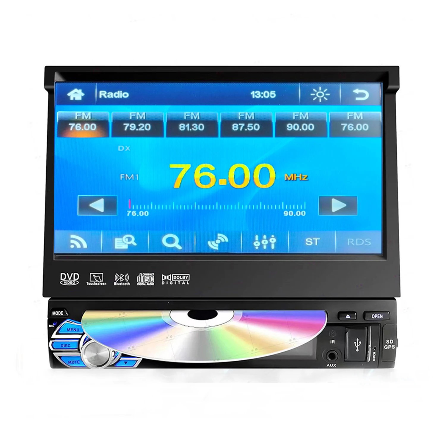 7-дюймовый DVD-диск Dingle Din с растягивающимся сенсорным экраном USB TF Blutooth Aux в FM-радио, входная камера с цветными кнопками, подсветка
7-дюймовый DVD-диск Dingle Din с растягивающимся сенсорным экраном USB TF Blutooth Aux в FM-радио, входная камера с цветными кнопками, подсветка