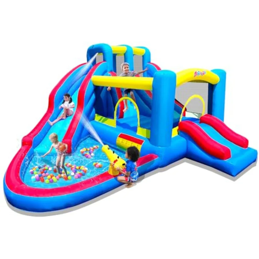 Inflatable Bounce House, Blow Up Bouncy House Include Slide, Outdoor Backyard Water Park with Air Blower, Splash Pool, Water Ca
Inflatable Bounce House, Blow Up Bouncy House Include Slide, Outdoor Backyard Water Park with Air Blower, Splash Pool, Water Ca