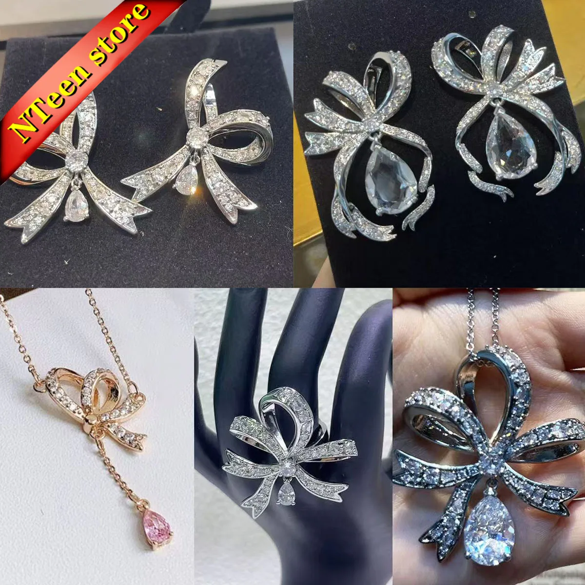 2024 Bow Design Premium Women's Jewelry Set Charm Crystal Women's Necklace Earrings Ring Bracelet Wedding Gift
2024 Bow Design Premium Women's Jewelry Set Charm Crystal Women's Necklace Earrings Ring Bracelet Wedding Gift