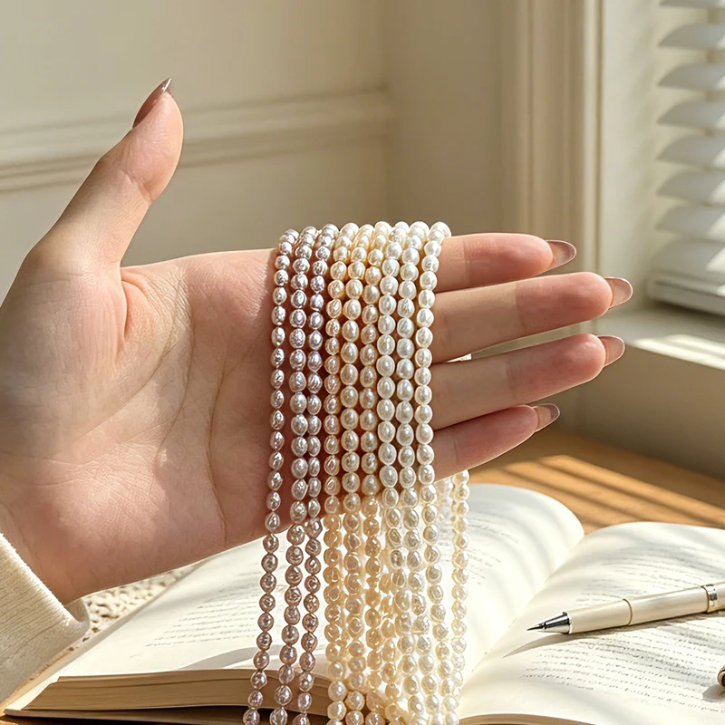 AAA 3.5–4.5mm 36cm 100% Natural Pearls High-Quality Rice-Shaped Strand Beads for Jewelry Making DIY Necklaces Bracelet Accessory
AAA 3.5–4.5mm 36cm 100% Natural Pearls High-Quality Rice-Shaped Strand Beads for Jewelry Making DIY Necklaces Bracelet Accessory