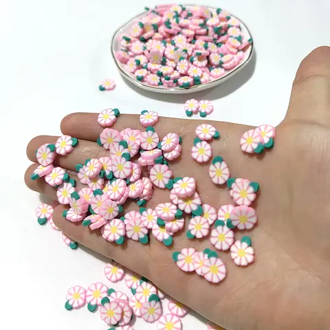 20 그램/몫 10mm 믹스 컬러 꽃 과일 모양 폴리머 클레이 스페이서 루스 슬라이스 POLYM CLAY SPRINKL